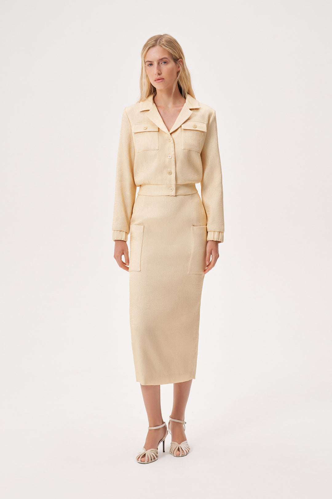 Pencil skirt with a back slit