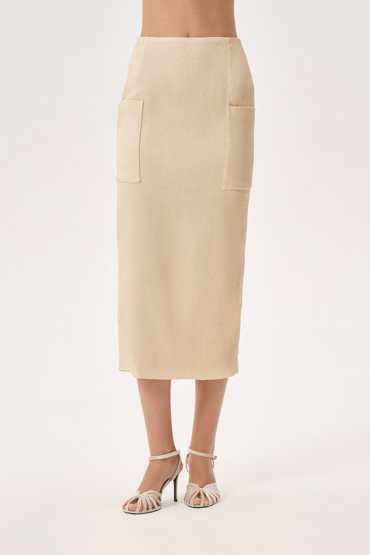 Pencil skirt with a back slit
