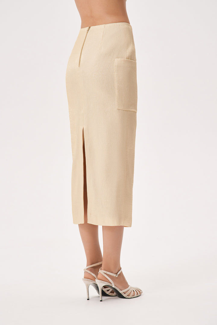 Pencil skirt with a back slit