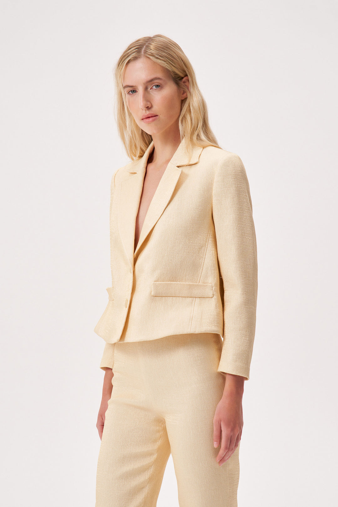 Single-breasted cropped jacket