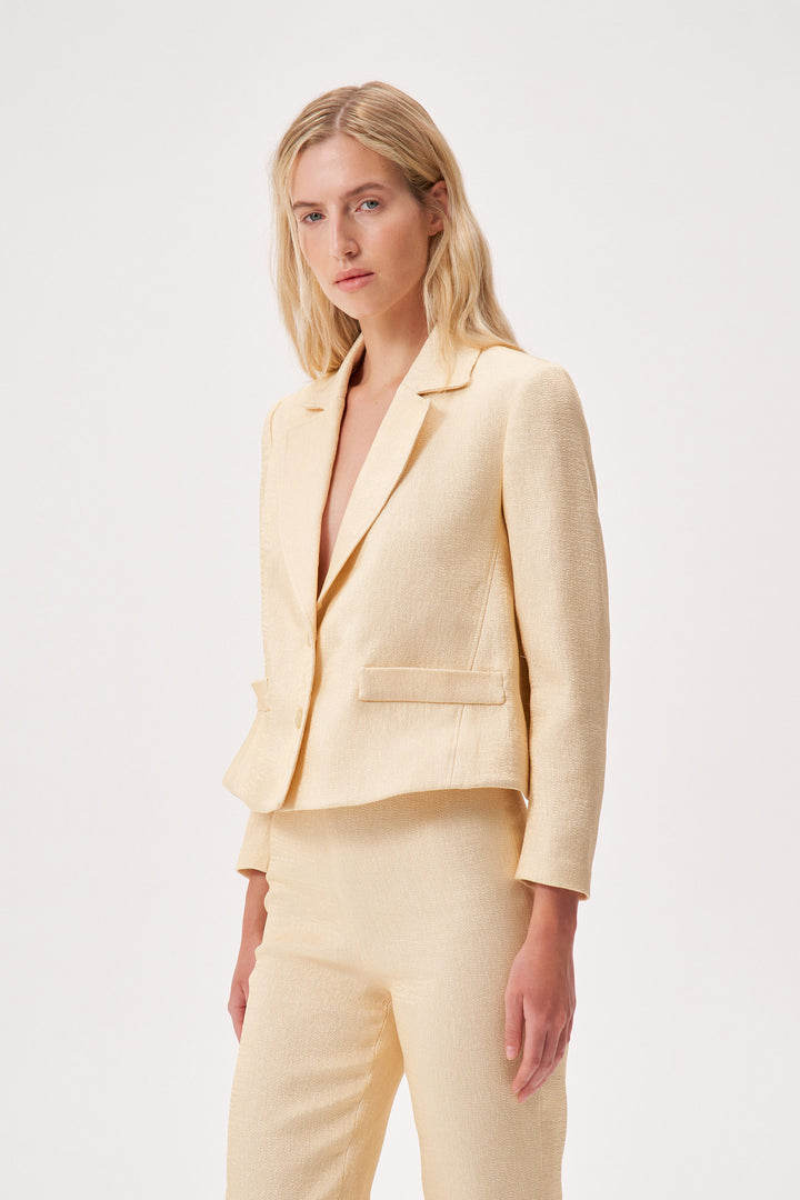 Single-breasted cropped jacket