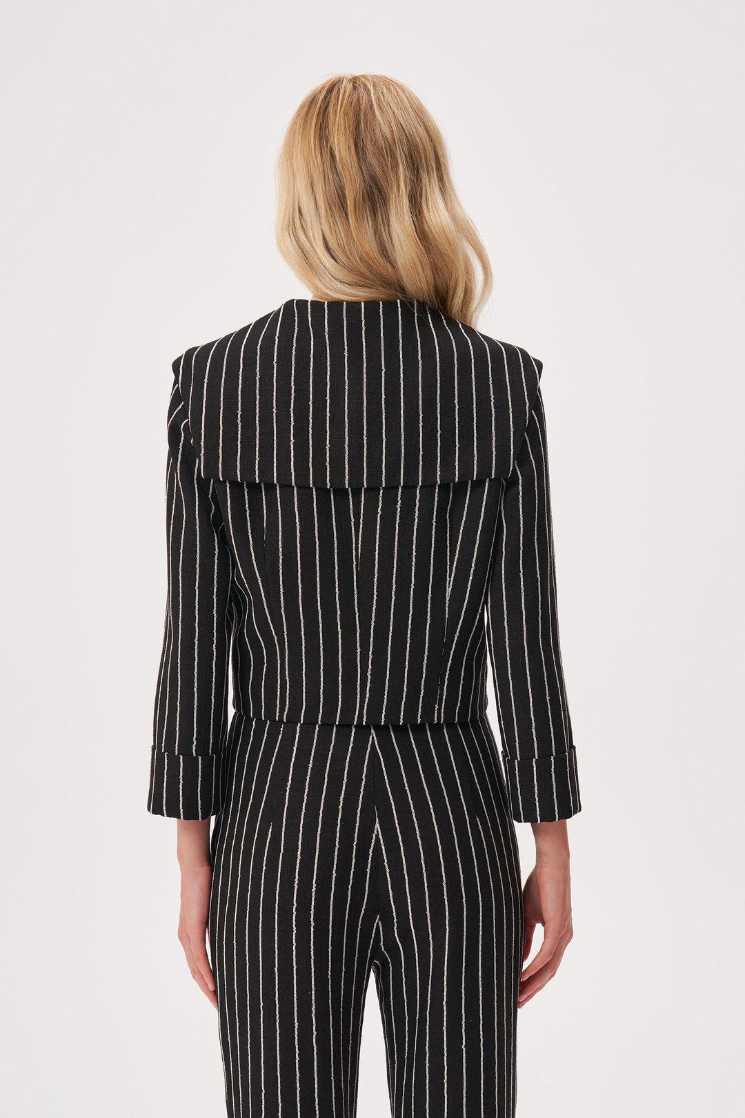 Striped linen blazer
