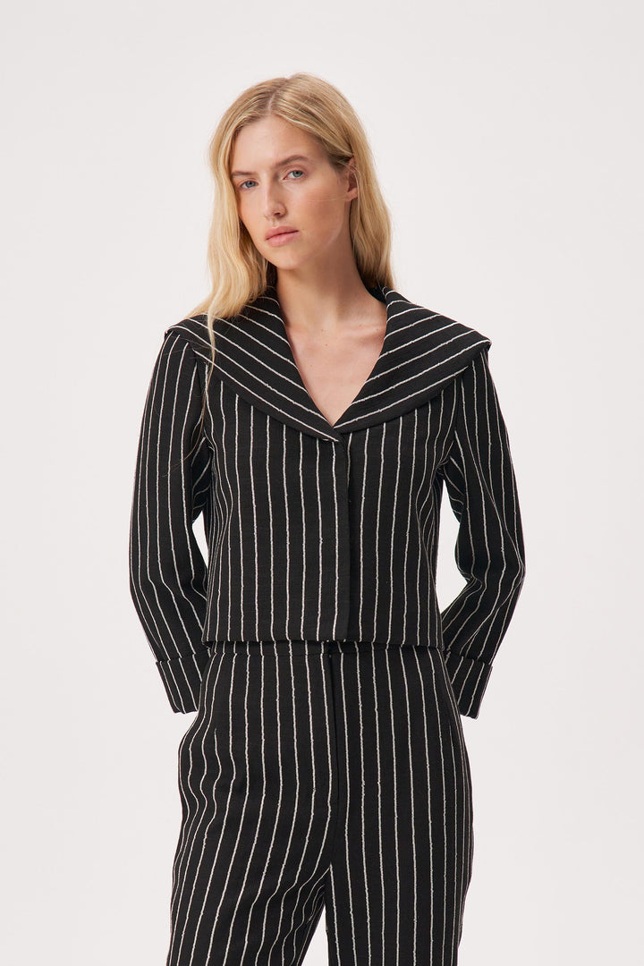 Striped linen blazer