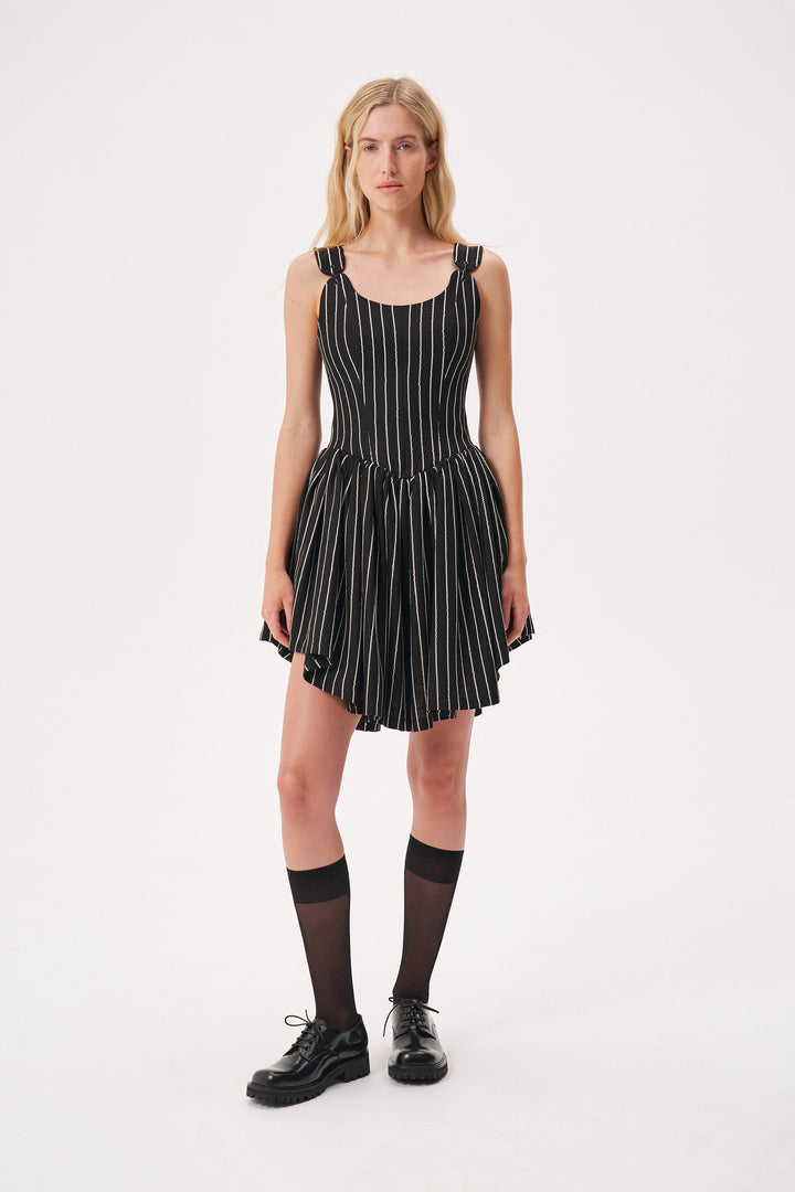 Striped linen dress