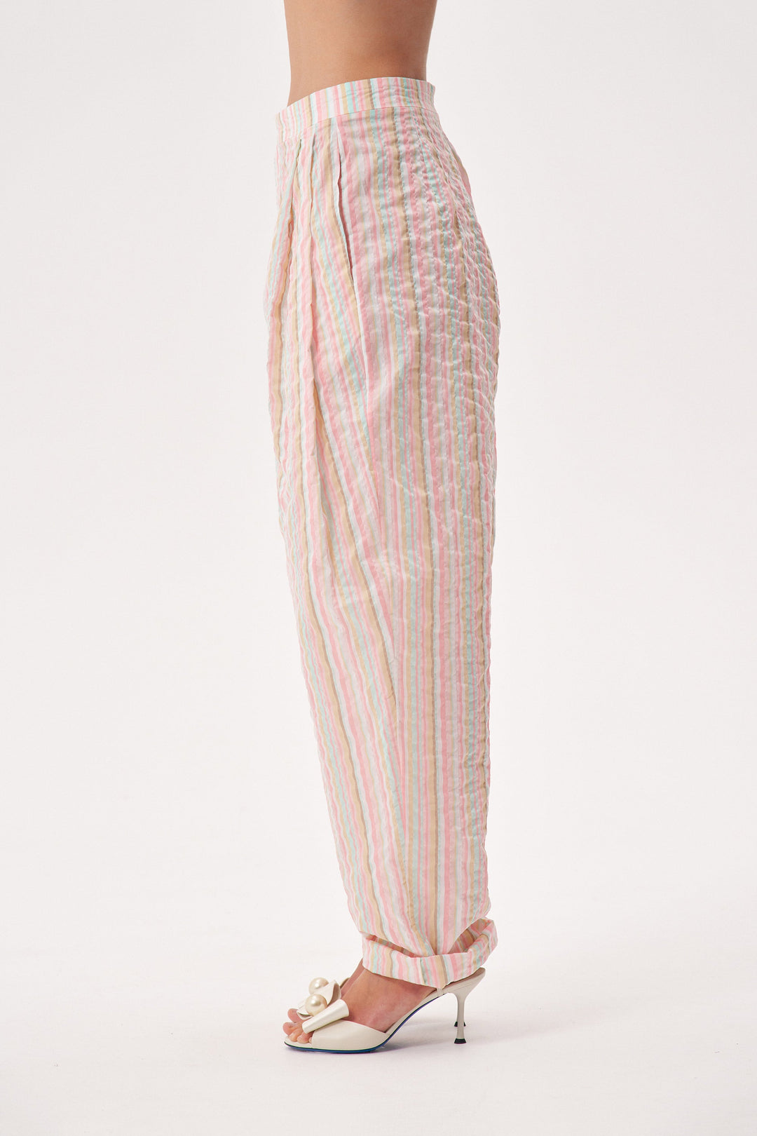 Striped cotton pants