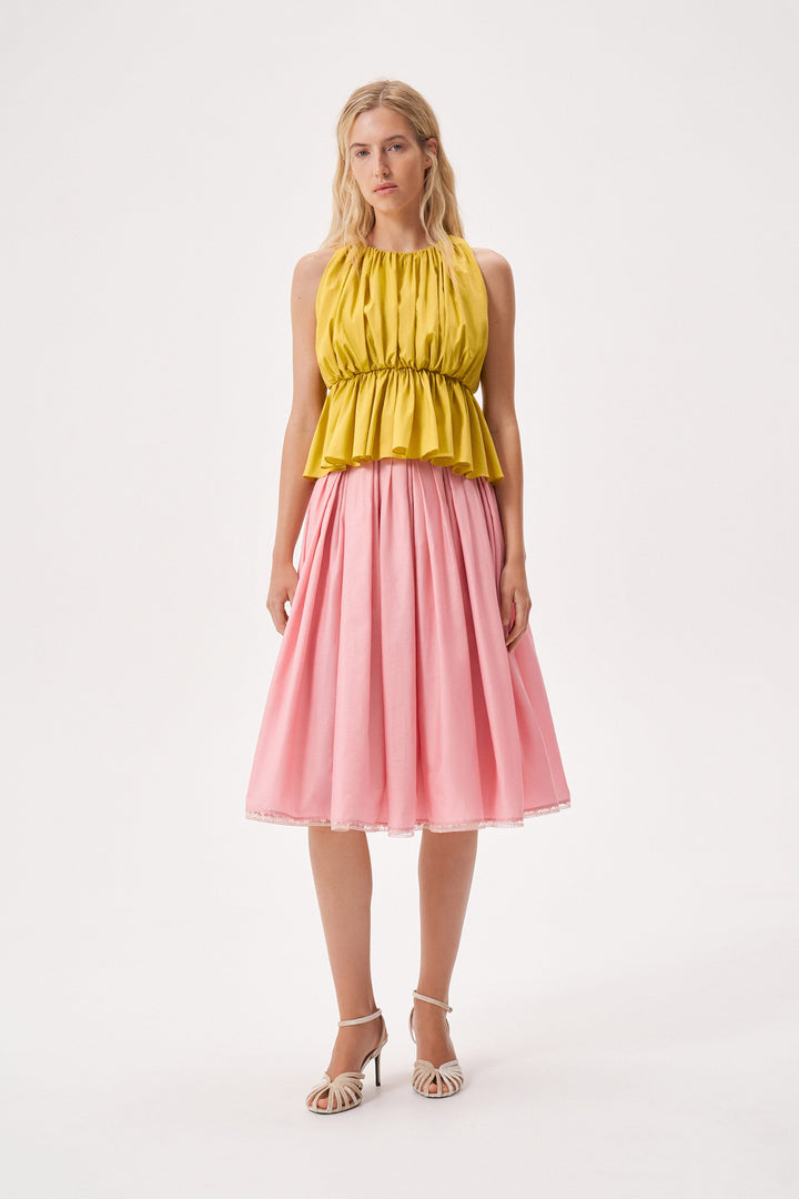 Cinched waist top made of Liberty cotton