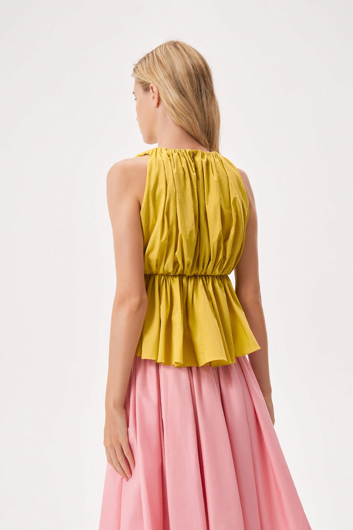 Cinched waist top made of Liberty cotton