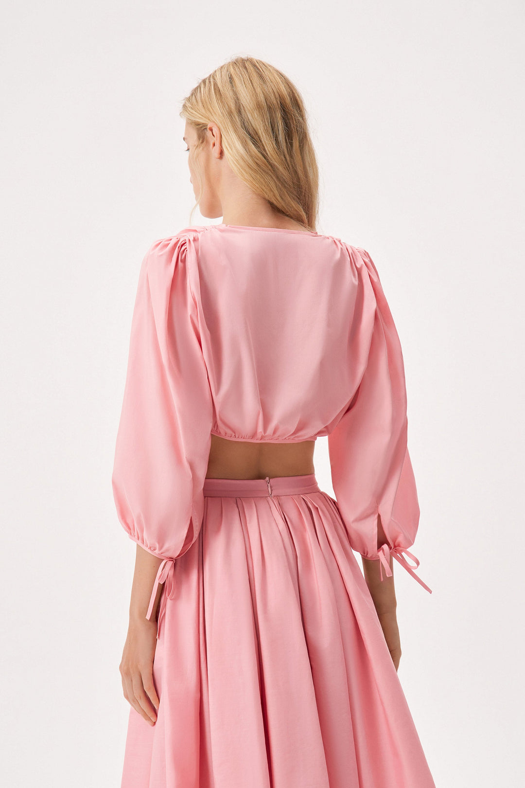 Long-sleeve crop top made of Liberty cotton