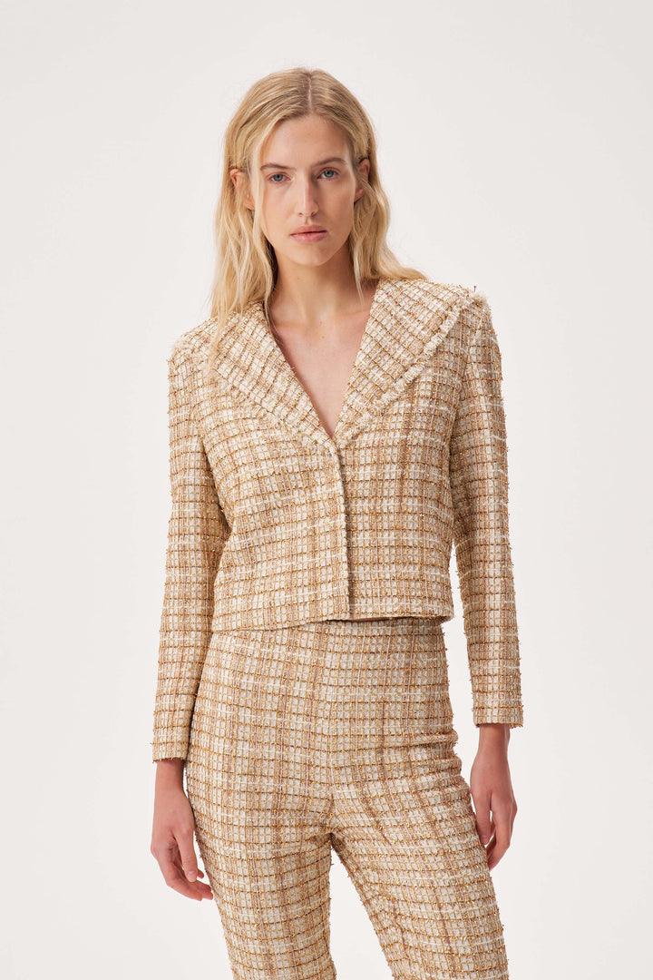 Cropped tweed blazer