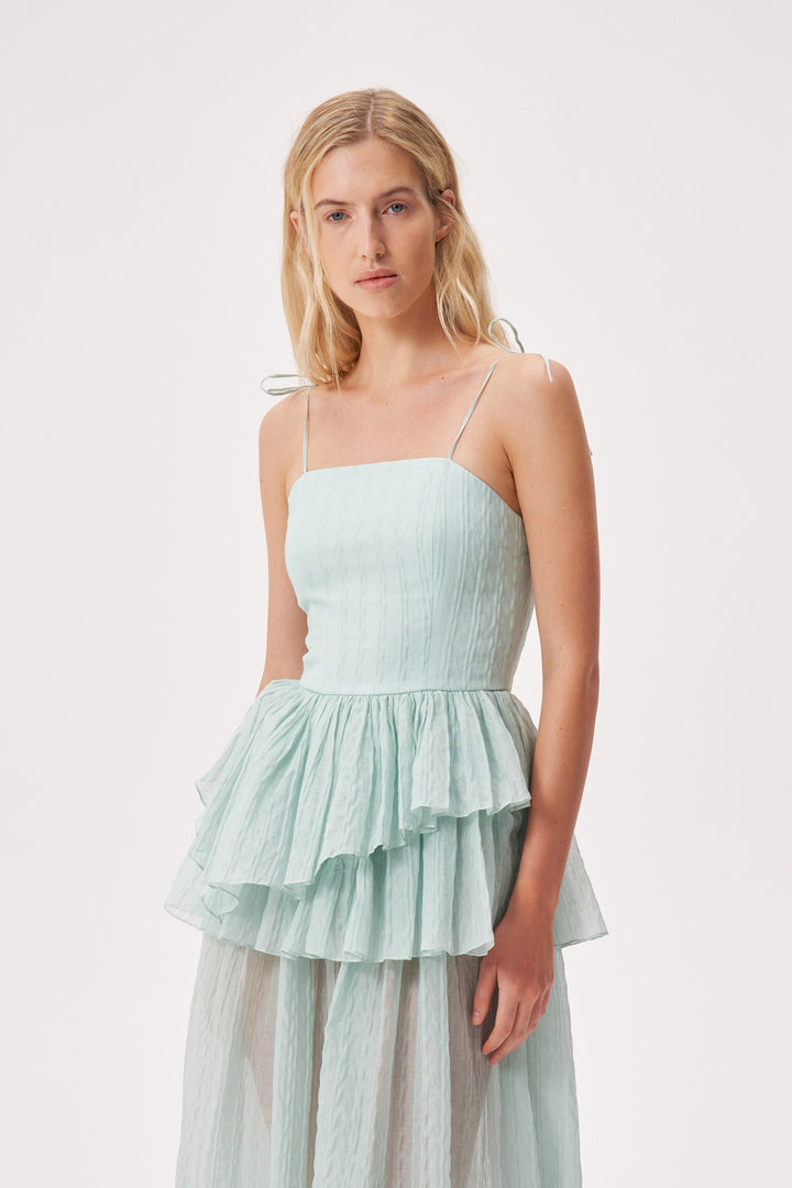 Midi sundress with bow straps