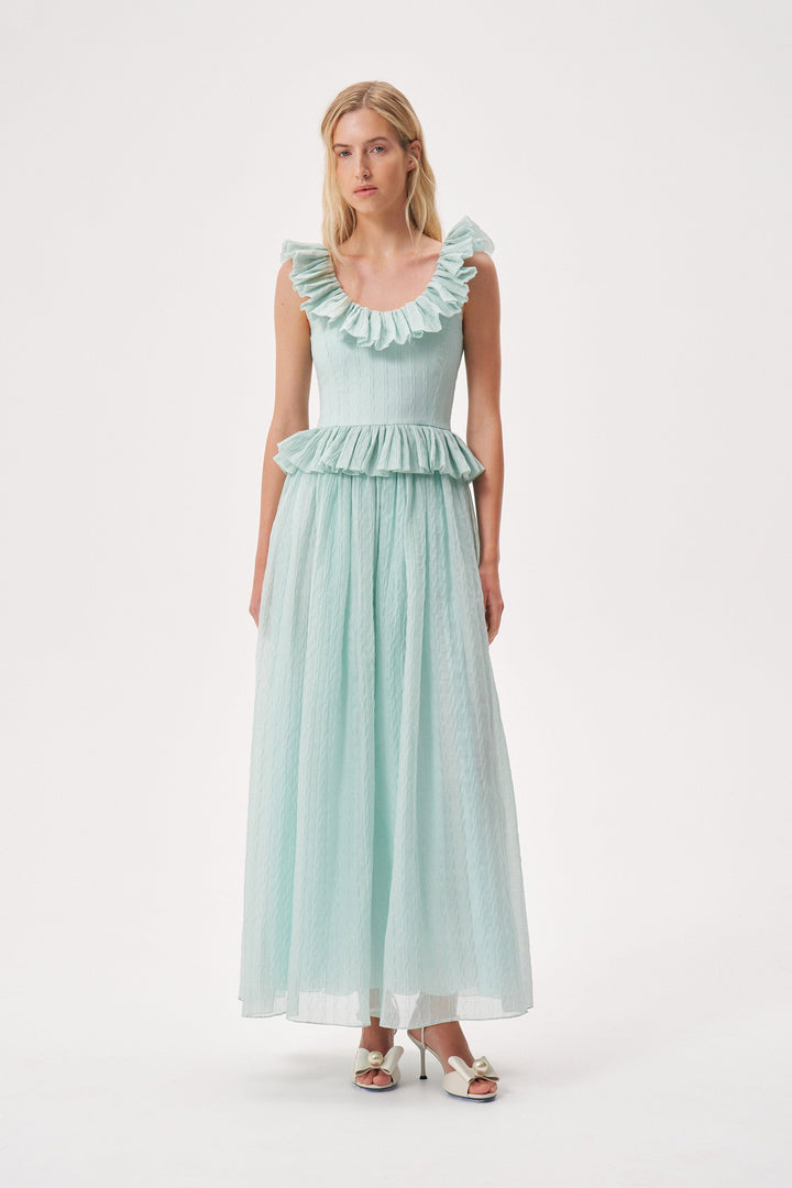 Maxi ruffled-waist sundress