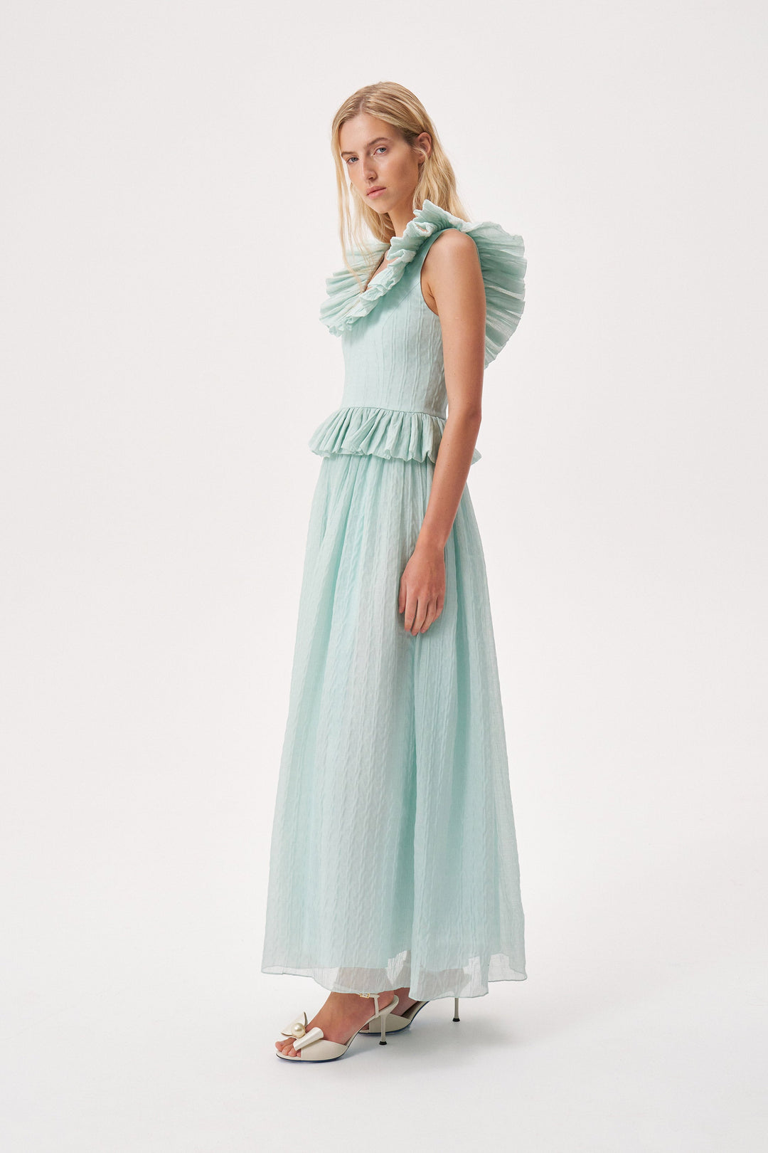 Maxi ruffled-waist sundress