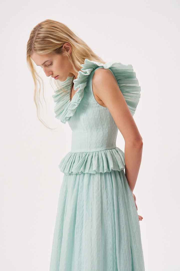 Maxi ruffled-waist sundress