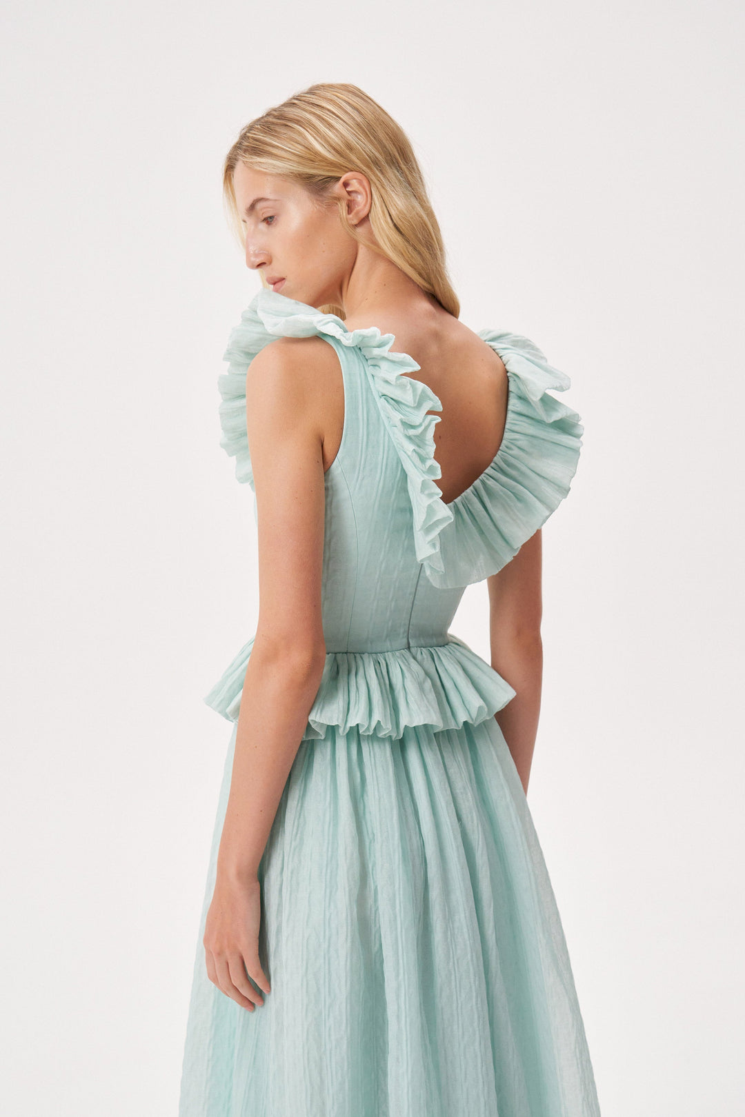 Maxi ruffled-waist sundress