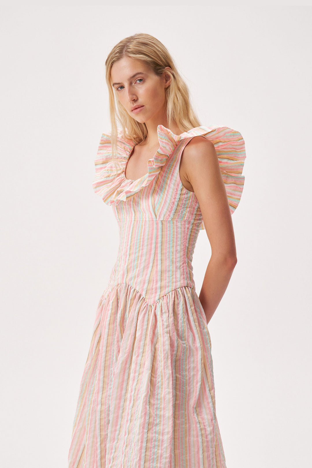 Striped cotton dress