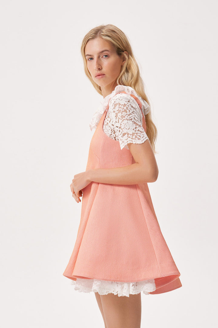 A-line metallic-thread mini dress