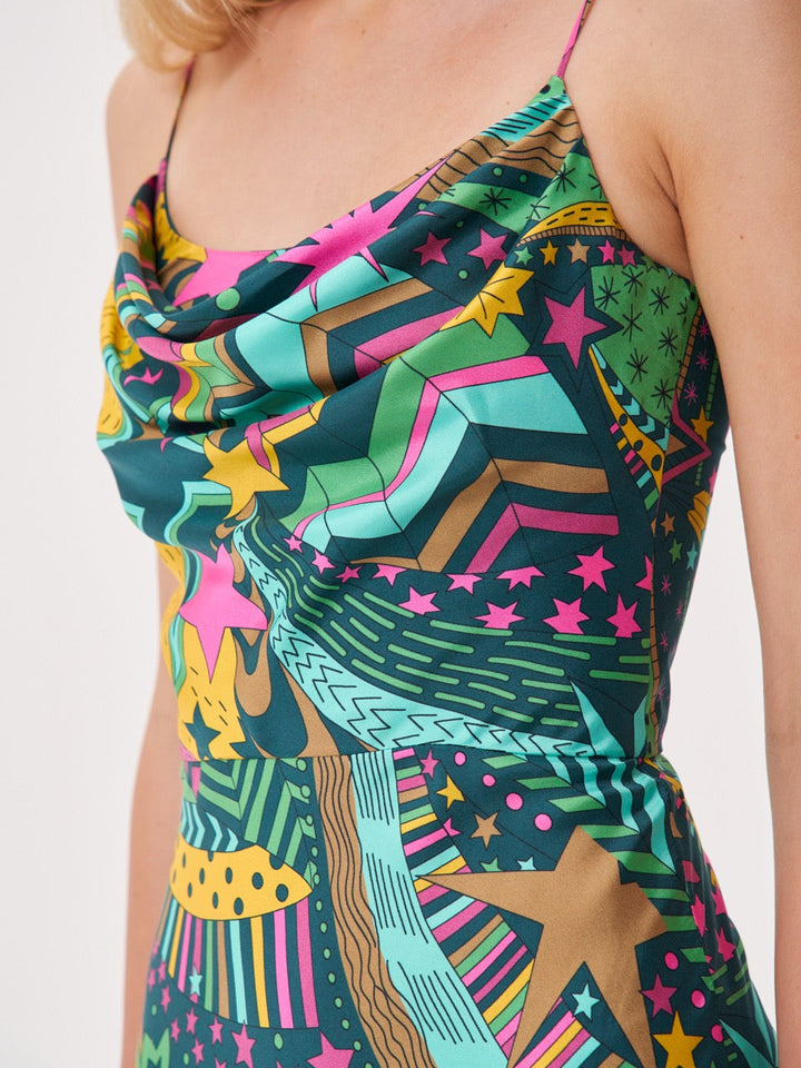 Printed strappy dress made of Liberty silk
