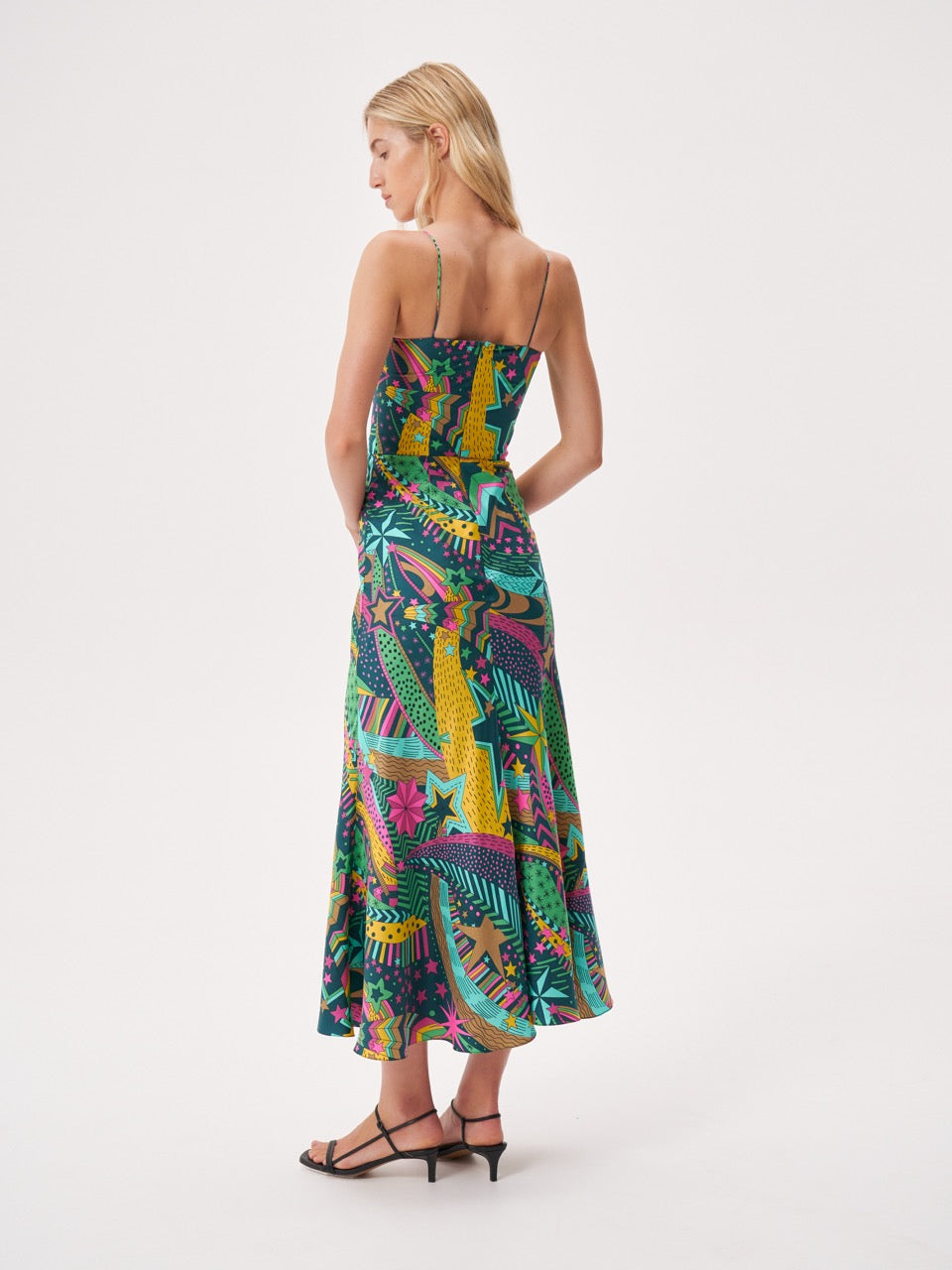 Printed strappy dress made of Liberty silk