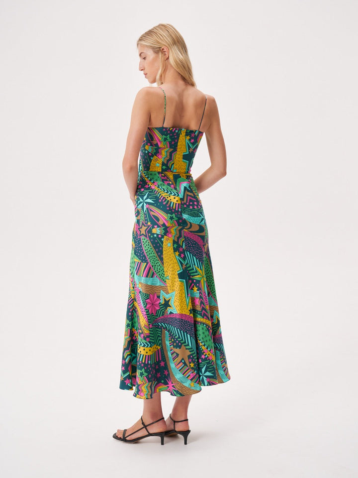 Printed strappy dress made of Liberty silk