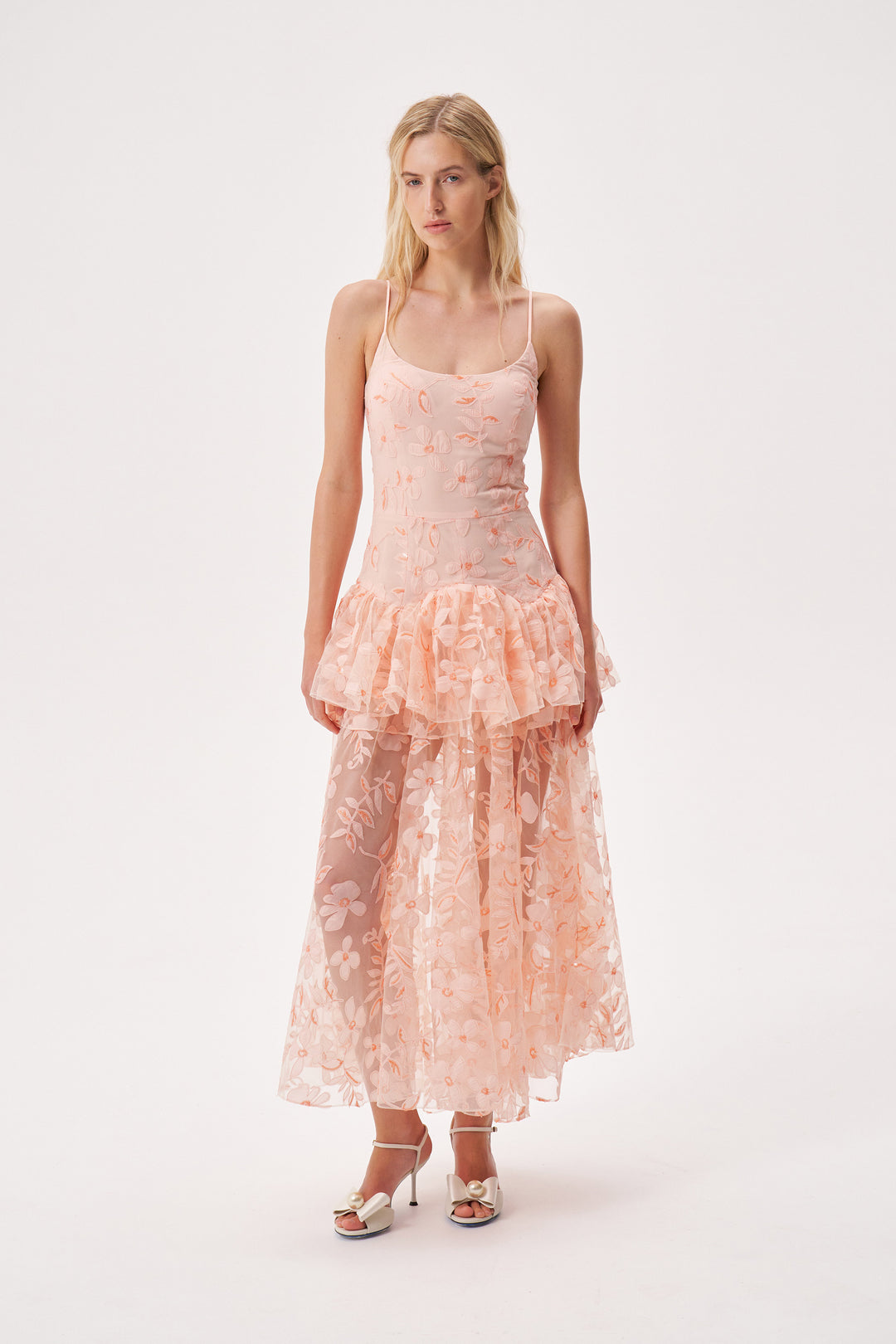 Floral appliqué sundress