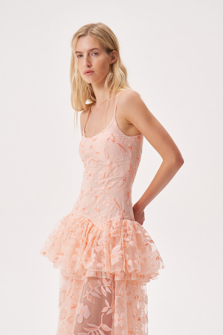 Floral appliqué sundress