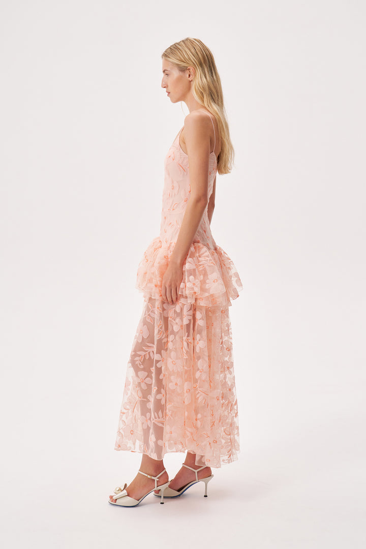 Floral appliqué sundress