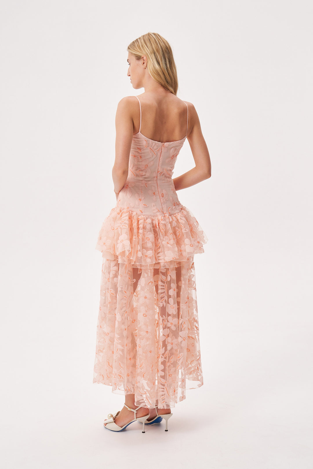 Floral appliqué sundress