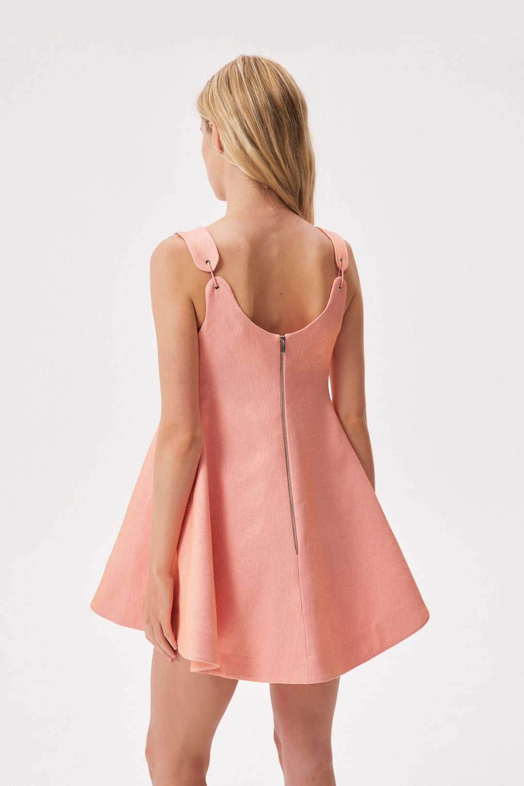 A-line metallic-thread mini dress