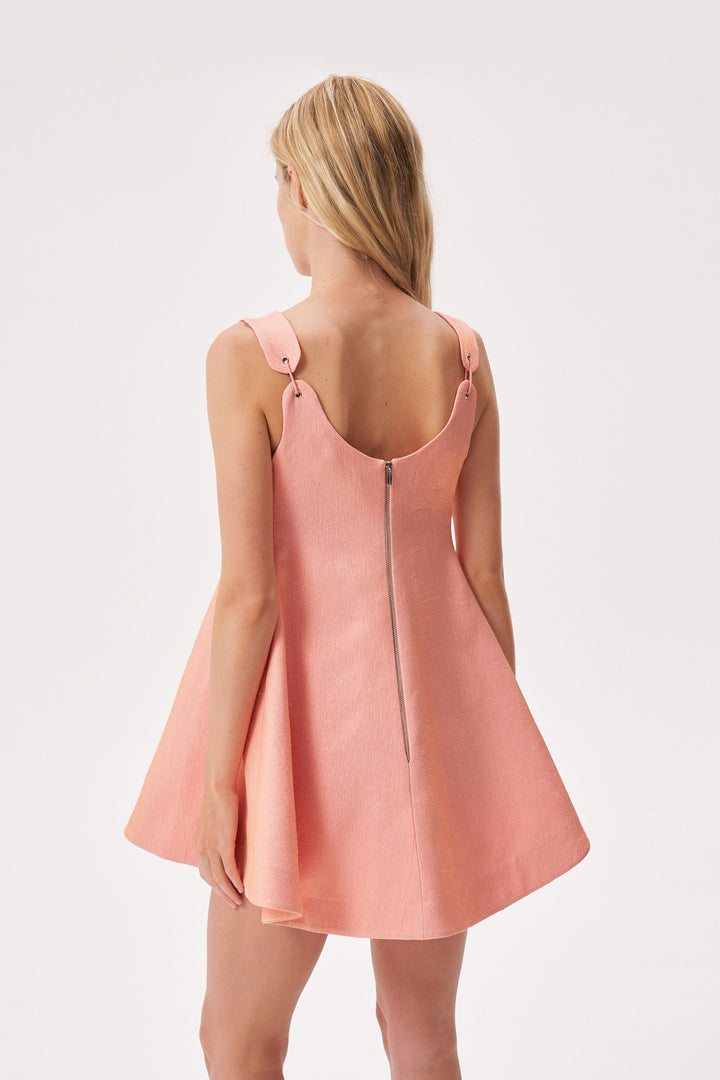 A-line metallic-thread mini dress