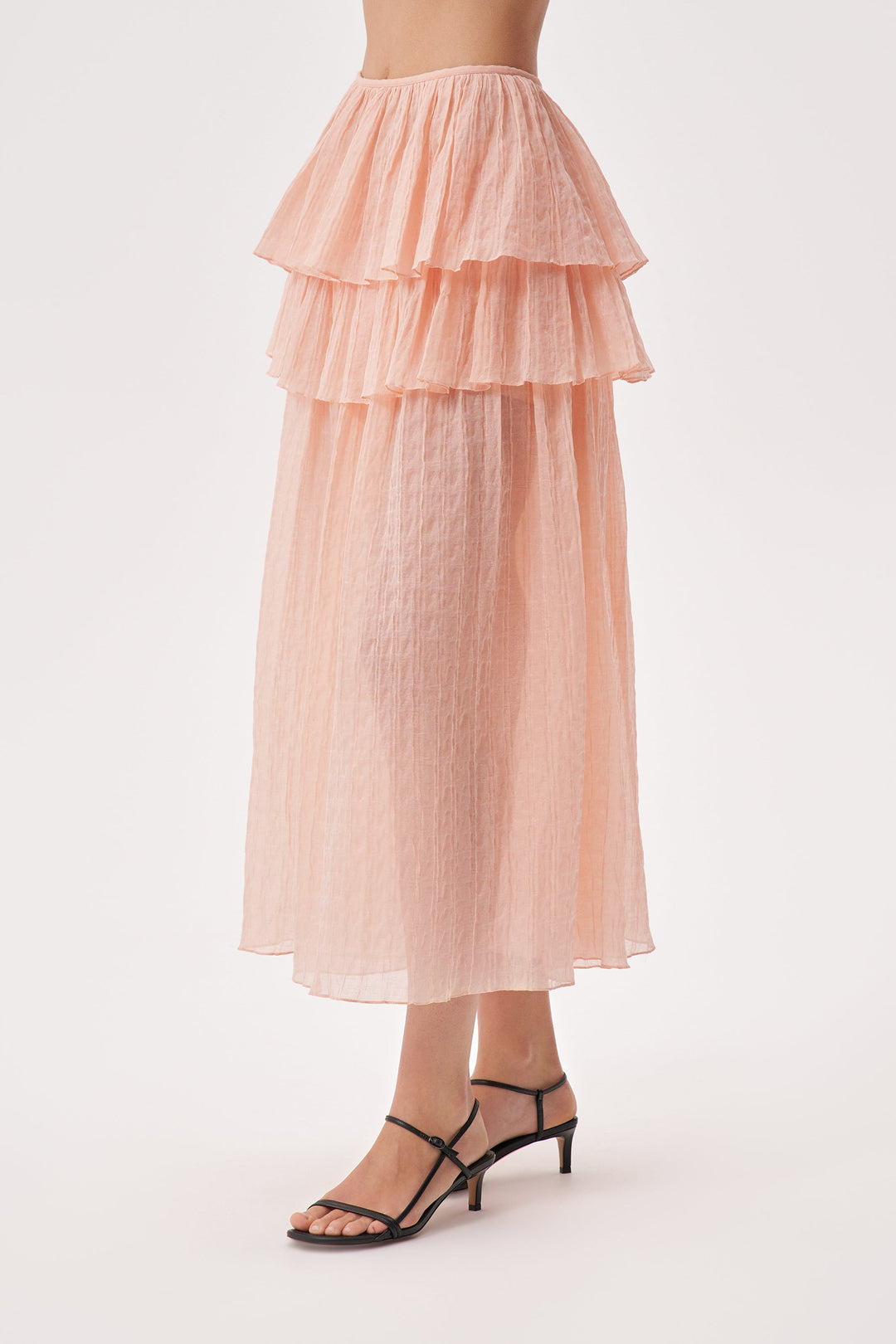 Midi skirt with ruffles