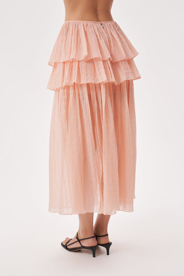 Midi skirt with ruffles