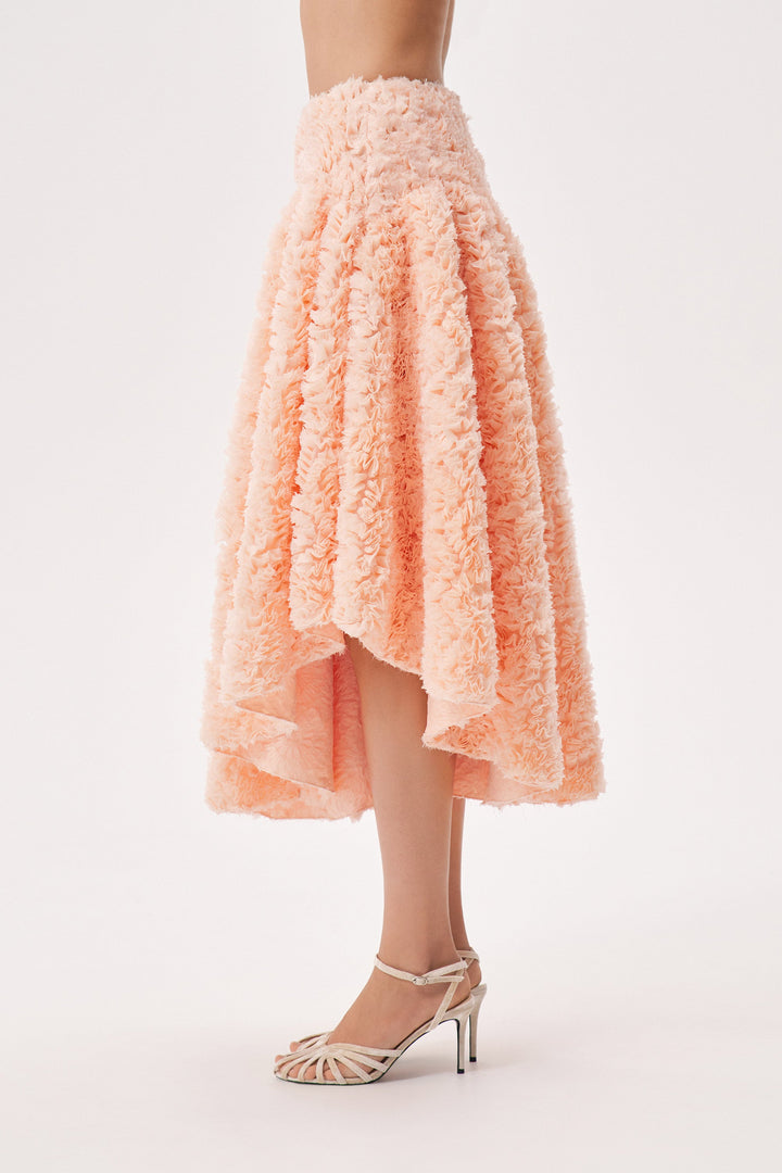 Voluminous textured midi skirt