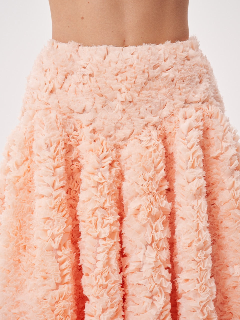 Voluminous textured midi skirt
