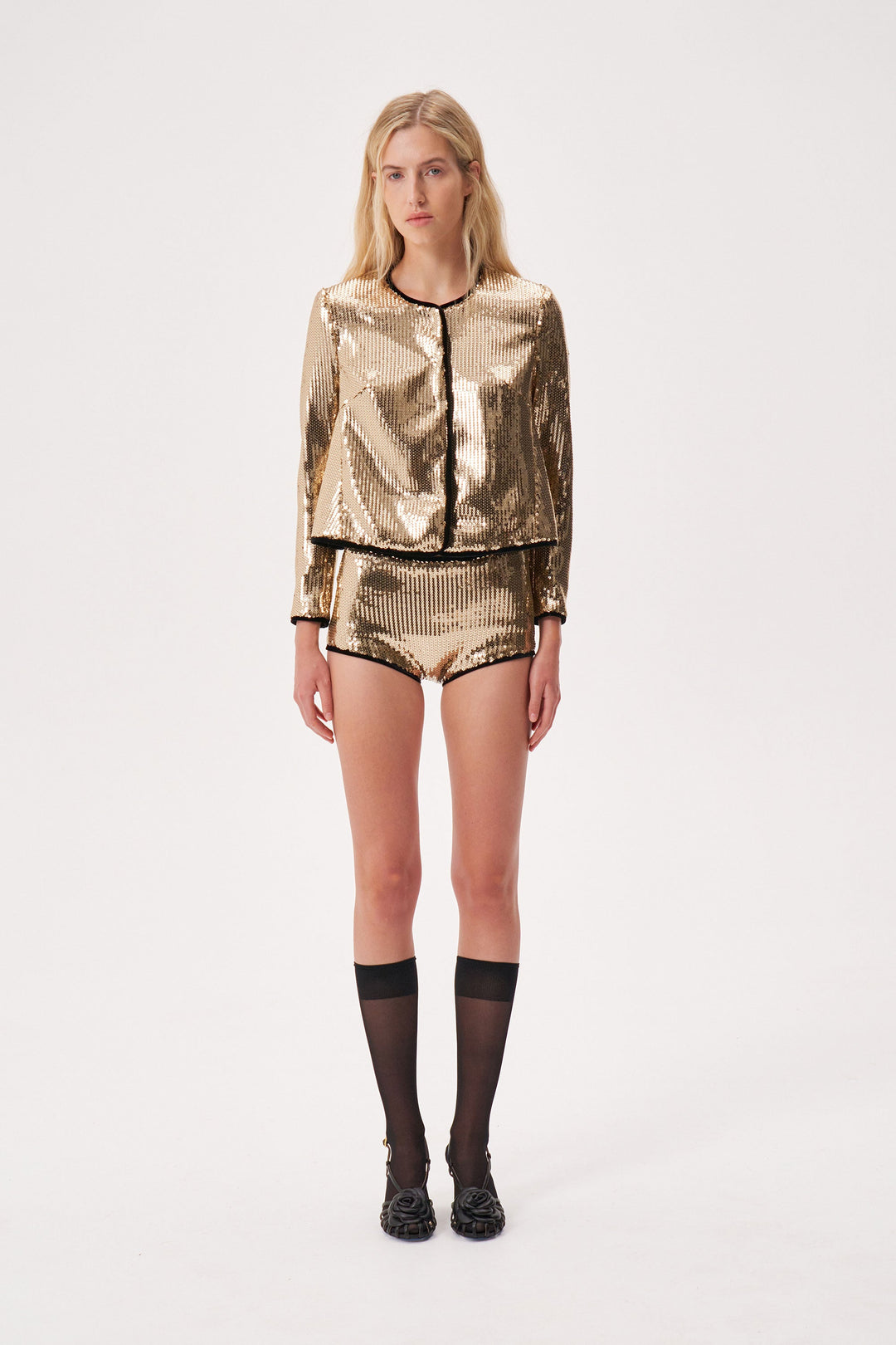 Sequinned mini shorts