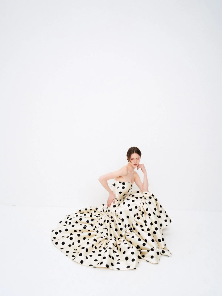 Polka-dot maxi skirt