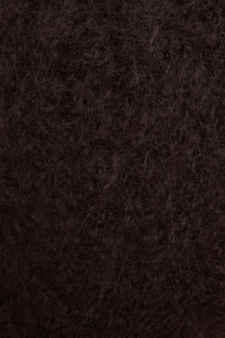 Brown mohair mini shorts