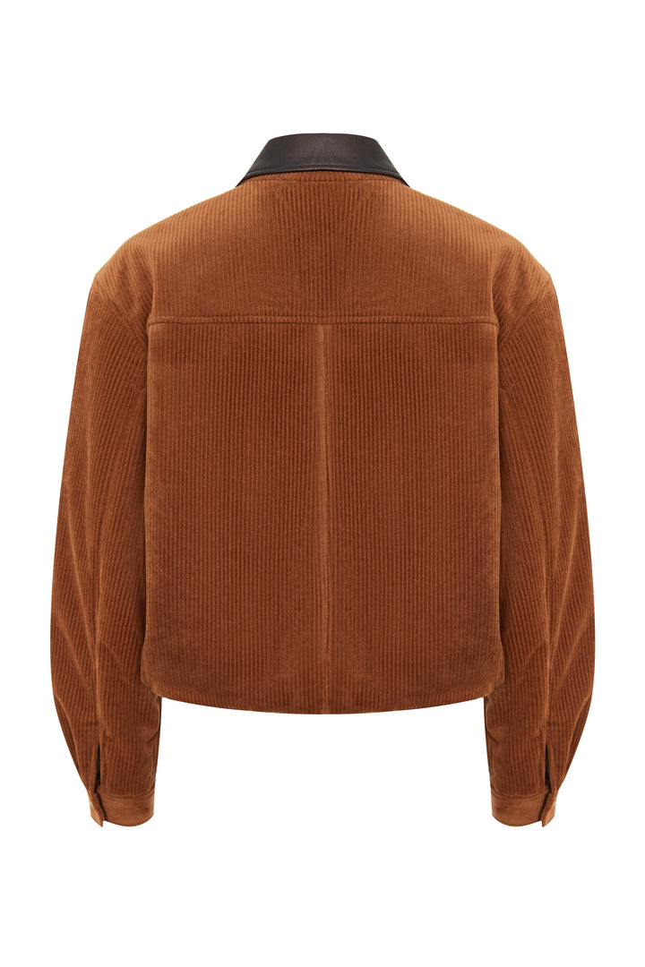 Corduroy bomber-jacket with snaps