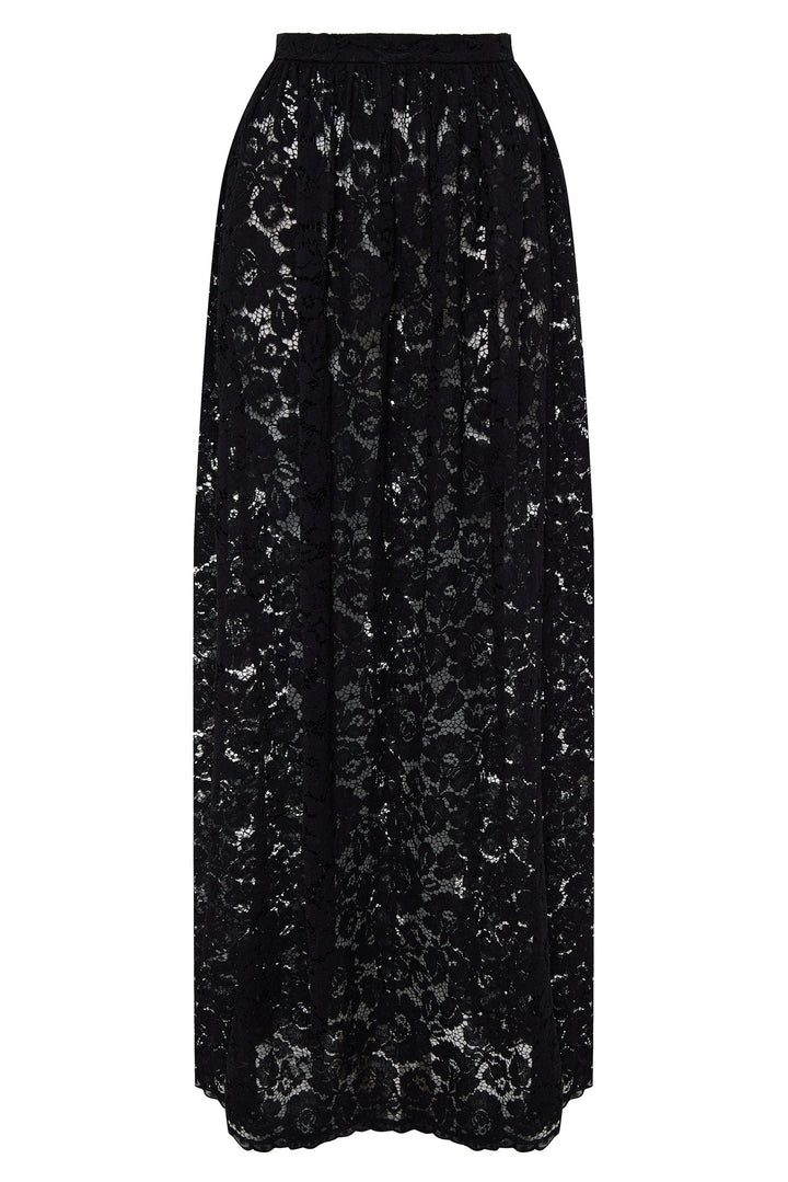 Cord lace maxi skirt