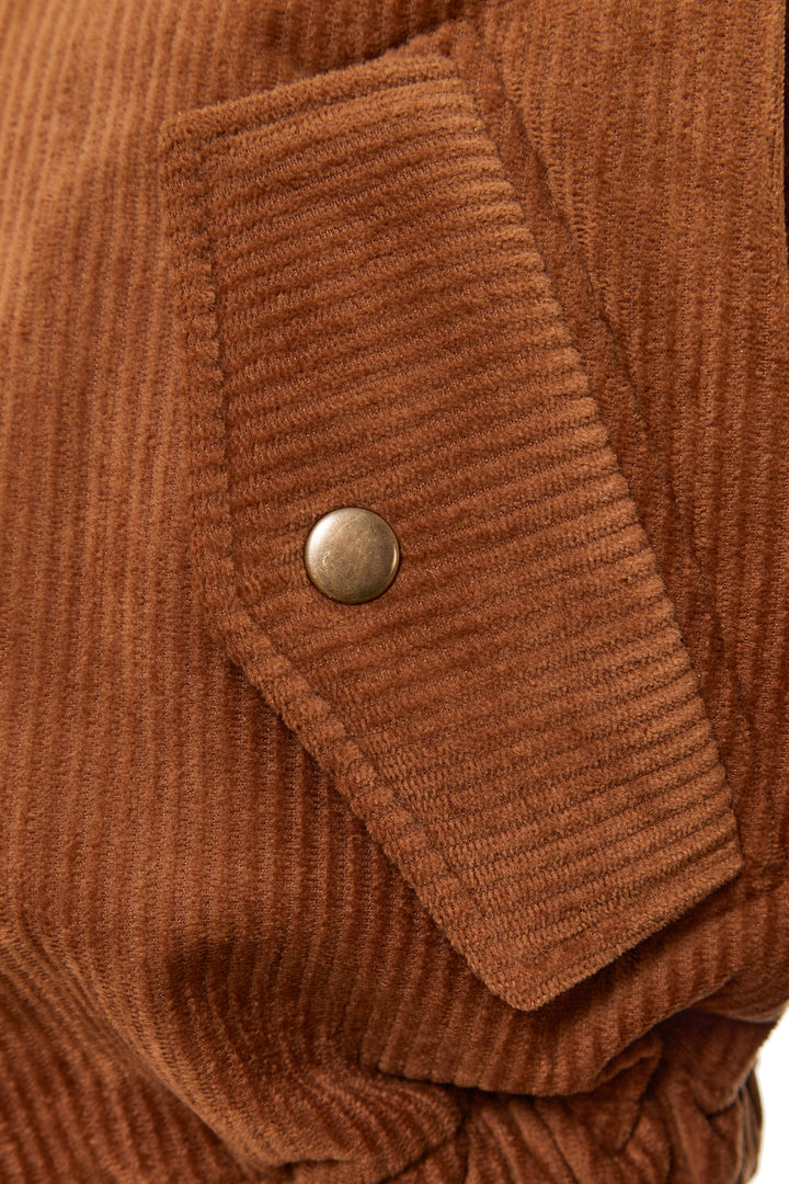 Corduroy cropped bomber-jacket