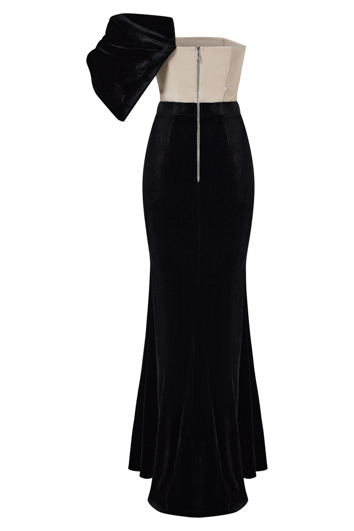 Velvet bustier dress with sequins