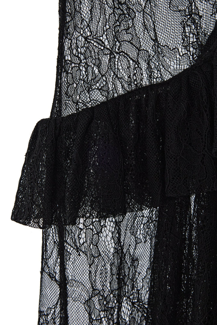Lace maxi dress with ruffles