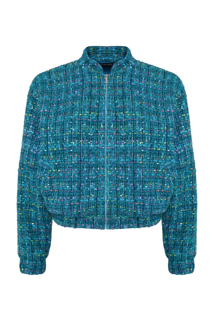 Tweed bomber jacket