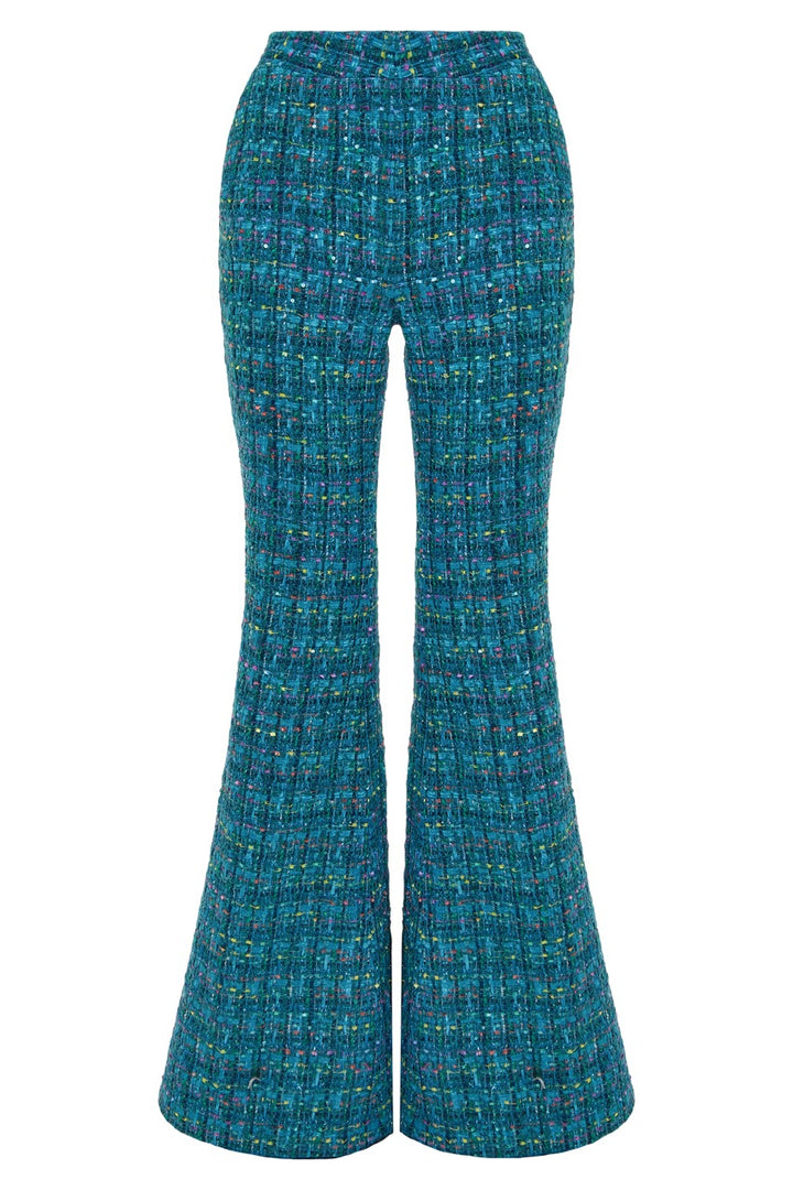 Tweed flared trousers