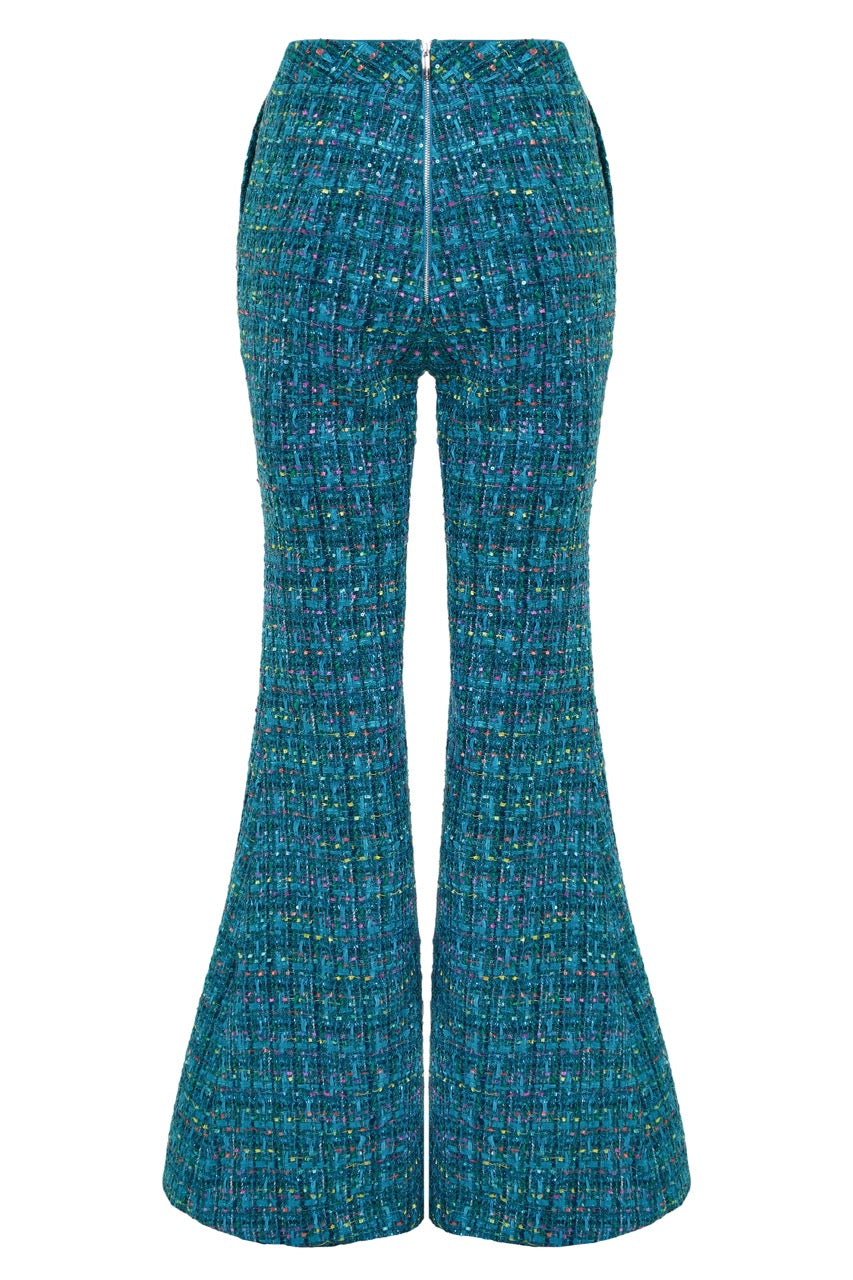 Tweed flared trousers