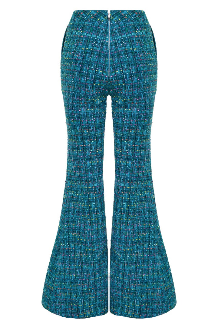 Tweed flared trousers