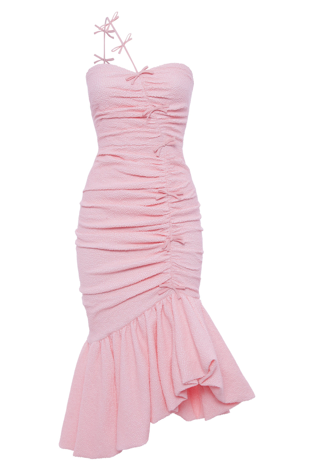 kalmanovich pink dress Kalmanovich Mini With One Puff Sleeve dress