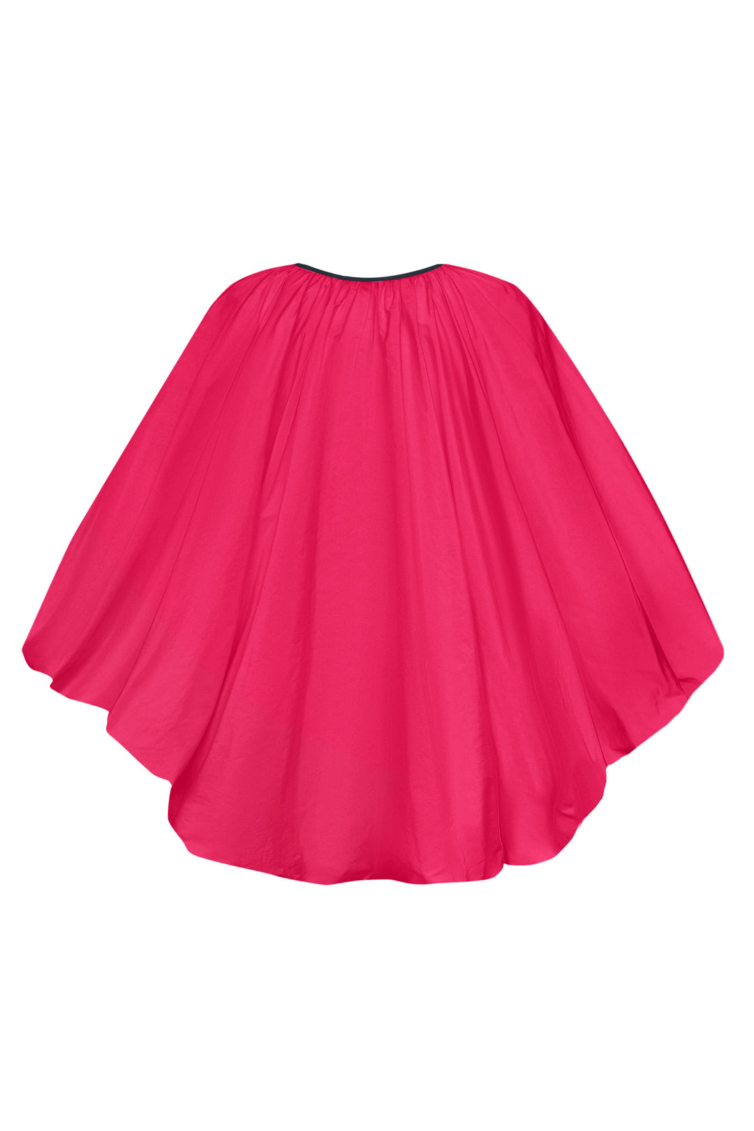 Voluminous taffeta top with a bow