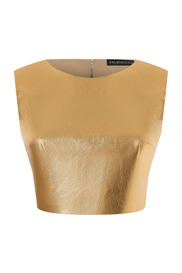 Leather crop top