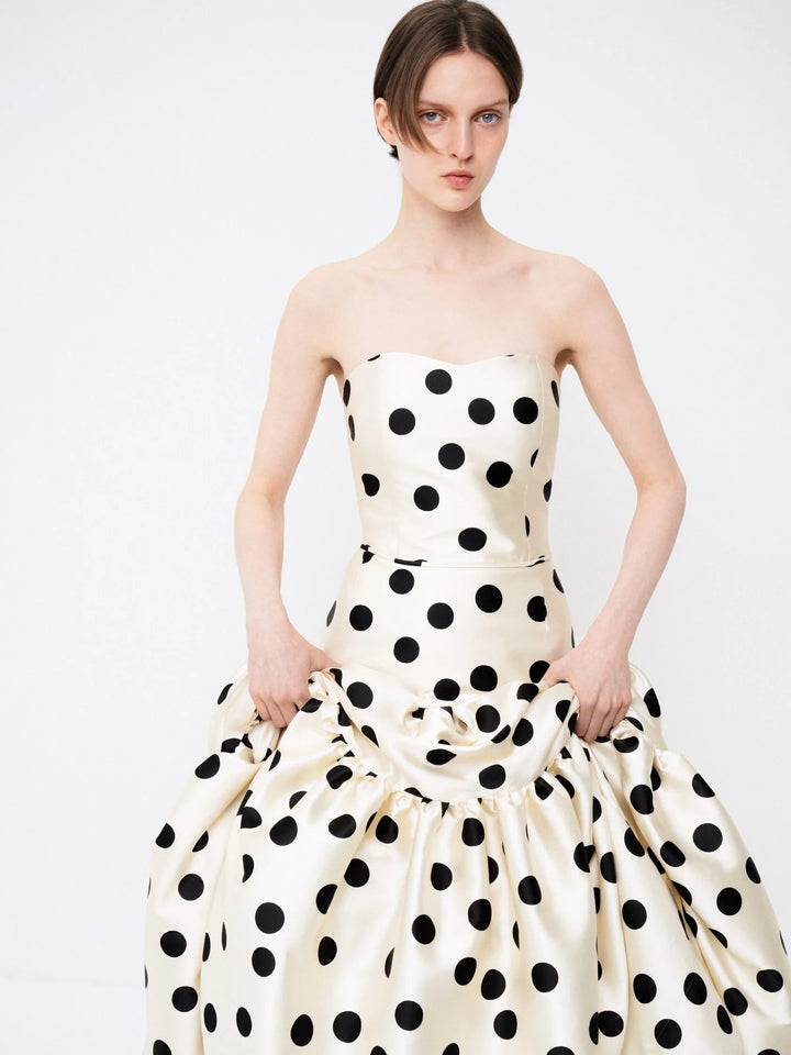 Polka-dot bustier top