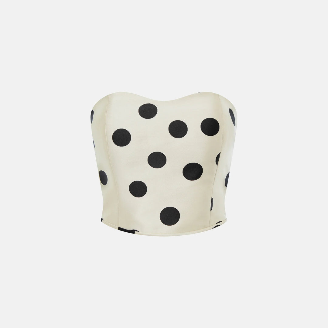 Polka-dot bustier top
